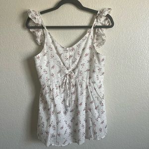 Pink lily second thoughts cinched floral tank top. Size medium
